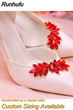 X31 Red Rhinestone Shoes Clips Bridal High Heel Shoe Ornaments Jewelry Wedding Shoes Decoration Clip DIY Accessories