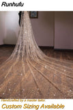 Accessories 2023 New Arrival The Champagne Chapel Veil Bling Bling Bridal Veils Beading Wedding Veil