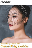 VA06 Birdcage Veil White Black Veil Face Veil Handband Bridal Veils with Crystal Blusher Veil Wedding Party Accesories