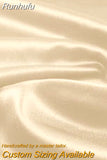 Elegant Wedding Dress Mermaid Square Neckline Long Sleeves Satin Bridal Dress U-Shape Backless Brides Dress