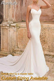 Sexy Backless Mermaid Wedding Dress For Bride V-Neck Lace Spahetti Straps Bride Gown Sleeveless Vestidos De Noiva
