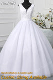 Novias Classic V Neck Sleeveless Wedding Dress 2023 Plus Size New A Line Ivory White Lace Romantic Bride Bridal Gown botton