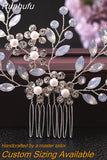 HP67 Golden Color Woman Comb Floral Bridal Headwear Wedding Hairpin Party Brides Hair Clips Headdresses Bridesmaid Gift
