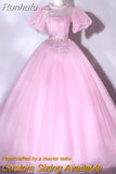De Bal 2023 Sweet Quinceanera Dresses O Neck Short Sleeve Ball Gown Colorful Vestidos De 15 Anos Quinceanera 2023