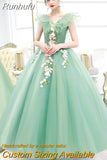 Dress 2023 New Elegant V-neck Party Prom Ball Gown Sweet Flower Vintage Quinceanera Dresses Plus Size