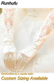 New Lace Bride Wedding Gloves High-end Hand Sewn Diamond Finger Wedding Gloves Wedding Accessories Mariage