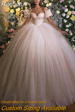 Princess Wedding Dress Corset Sweetheart Neck Ball Gowns Glitter Tulle Bride Dresses Robe De Mariee Wedding Gowns