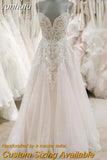 Strap V Neck Beach Wedding Dresses Backless Ivory Tulle Wedding Dress Beach Wedding Dresses Vestido de Noiva