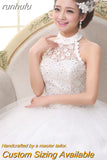 White Applique 2023 Sweet Princess Wedding Dress Strapless Plus Size Wedding Gowns Retro Lotus Bridal Dress