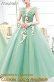 Dress 2023 New Elegant V-neck Party Prom Ball Gown Sweet Flower Vintage Quinceanera Dresses Plus Size