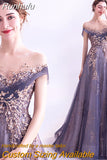 New Banquet Elegant Evening Dress Scoop Sequins Appliques Floor-length Long Prom Formal Gown Vestidos De Noche