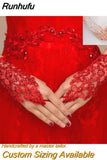 New Lace Bride Wedding Gloves High-end Hand Sewn Diamond Finger Wedding Gloves Wedding Accessories Mariage