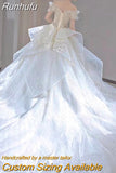 The Shoulder Luxury Shinning Wedding Dress 2023 Princess Beading Ball Gown Bride Dresses Vestido De Noiva