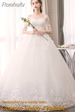 Sleeve Lace Wedding Dress New Lace Up Ball Gown Princess Luxury Appliques Wedding Dresses Vestido De Noiva