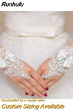 New Lace Bride Wedding Gloves High-end Hand Sewn Diamond Finger Wedding Gloves Wedding Accessories Mariage