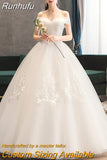 Dress 2023 New The Elegant Boat Neck Lace Up Ball Gown Off The Shoulder Sexy Vestido De Noiva Wedding Gown