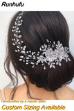 HP511 Alloy Flower Wedding Headband Bridal Hair Accessories Rhinestone Woman Headpiece with Comb Bride Headwear Jewelry