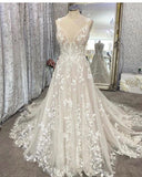 Vestido Boho Chic Wedding Dress Vintage Lace Appliques Zipper Back Bridal Gowns 2023 Vestido Largo Boda