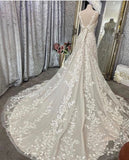 Vestido Boho Chic Wedding Dress Vintage Lace Appliques Zipper Back Bridal Gowns 2023 Vestido Largo Boda