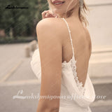 Chiffon Beach Wedding Dress 2023 Spaghetti Straps Special Occasion Backless White Long Bridal Gowns New Mariage