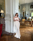Gorgeous Sheath Strapless White Night Dinner Evening Dresses Formal Summer Wedding Guest Dresses With Scarf Wedding Guest Outfits HZ1214