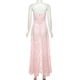 Jacquard sling slim evening gown long dress sling dress HZ1108