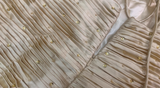 Gold A-line Spaghetti Straps Satin Beaded Long Prom Dress V-neck Retro Evening Dress HZ1108
