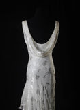 V-neck Chiffon Beaded Long Prom Dress Simple Mermaid Wedding Dress HZ1108