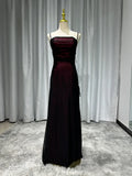 Sheath Spaghetti Straps Tulle Long Prom Dress with Silt HZ1108
