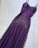 Vintage Spaghetti Straps Lace Beaded Prom Dress Graduation Prom Dress Adult Ceremony Dress HZ1108