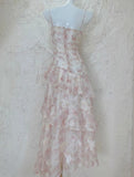 French Floral Dress Suspender Chiffon Long Dress HZ1108