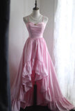 A-Line Spaghetti Strap Satin Long Bridesmaid Dress Birthday Quinceanera Dress Prom Dress HZ1108