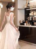 High-grade fluffy mesh white suspender dress HZ1108