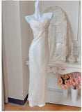 Retro Green Mermaid Spaghetti Straps Prom Dress Backless Birthday Graduation Prom Dress HZ1108