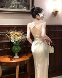 Retro Green Mermaid Spaghetti Straps Prom Dress Backless Birthday Graduation Prom Dress HZ1108