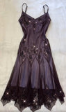 Vintage-Inspired Prom Dresses Under $180??Gothic Spaghetti Straps Blue Satin Chiffon Sheath Evening Dress with Beading HZ1108