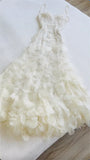?? Retro Glam Mermaid Gown ¨C Sparkling ??Beaded,Sequins White Chiffon Prom Dress for Formal Events & HZ1108