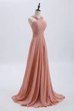 ??Glam Blush Pink Prom & Wedding Dress-Sweet 16 Chiffon Evening Gown for Graduation & Quinceanera HZ1108