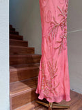 Enchanted Light Purple One Shoulder Bodycon Beading Chiffon Prom Dress Vintage Glitter Evening Gown HZ1108