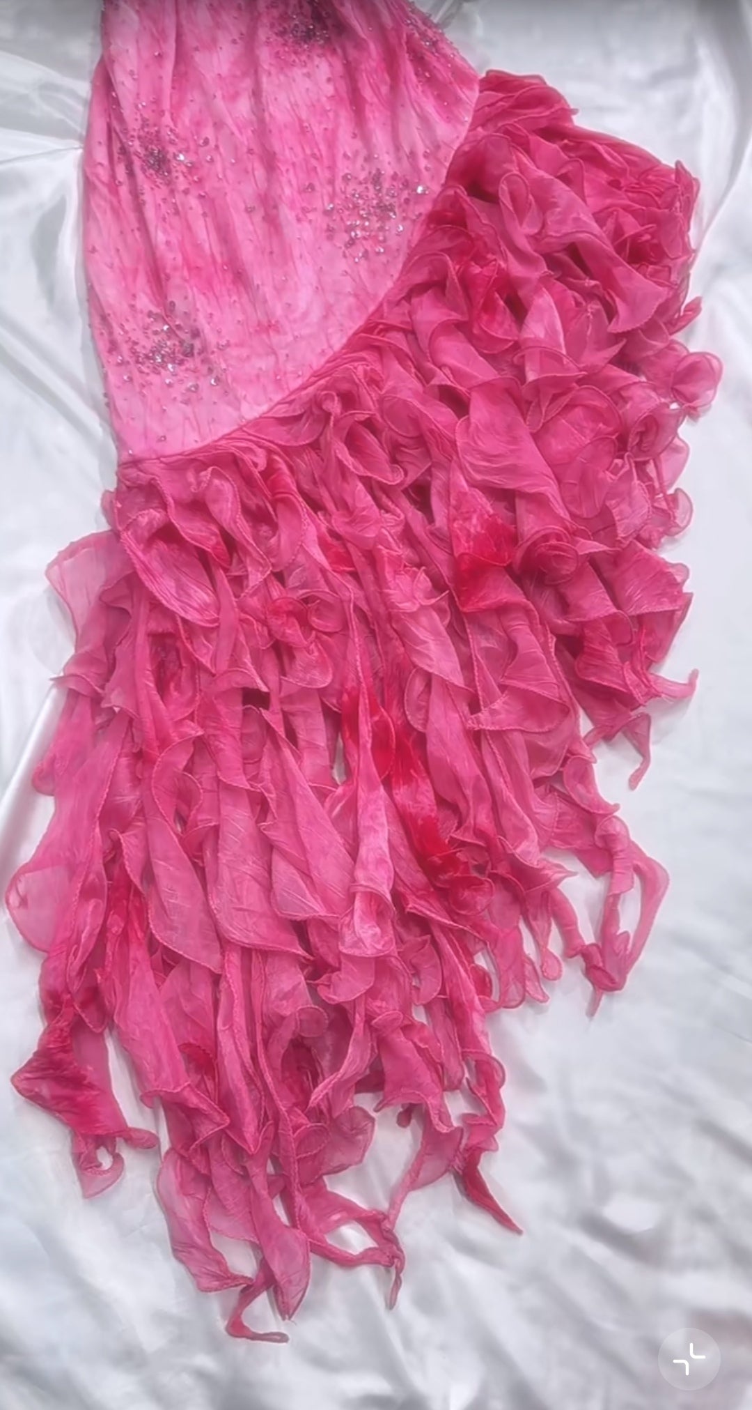 Pink Princess Style Beaded Chiffon Prom Dress for Party Glitter 90s Retro A-Line Evening Gown HZ1108