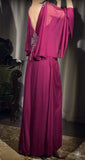 Elegant A-Line Grape V-neck Long Prom Dress Glam Sleeveless Chiffon Evening Dress HZ1108