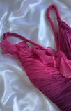 Fairytale Gothic V-neck A-Line Chiffon Party Dress Vintage Gradient Pink Short Prom Dress HZ1108