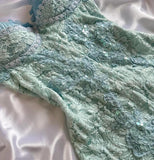 Sweet Tiffany Blue Spaghetti Strap Chiffon Party Dresses Lace Applique Short Prom Dresses Homecoming Dress HZ1108