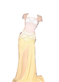 Glam Purple Sheath Tulle Beaded Sleeves Long Prom Dresses HZ1108