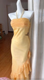 Fairytale Strapless Ruffled Sheath Party Dresses Gradient Orange Formal Evening Dress HZ1108