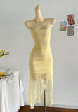Gorgeous Royal Blue Lace Bodycon Short Party Dress Strapless Backless Evening Dress HZ1108