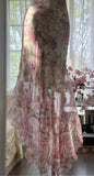 Gentle Printed Chiffon Sequin Mermaid Formal Dresses Spaghetti Strap Vintage Evening Dress HZ1108