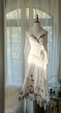 Gentle White Spaghetti Straps Mermaid Chiffon Lace Prom Dresses Elegant Party Dresses HZ1108