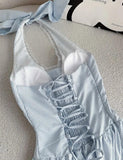 Nice Halter Neck A-Line Prom Dresses Simple Birthday Dress HZ1108