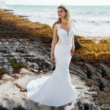 wedding Dresses Mermaid O-Neck Lace Appliques Wedding Gown Boho Bride Dress vestidos de novia estilo sirena